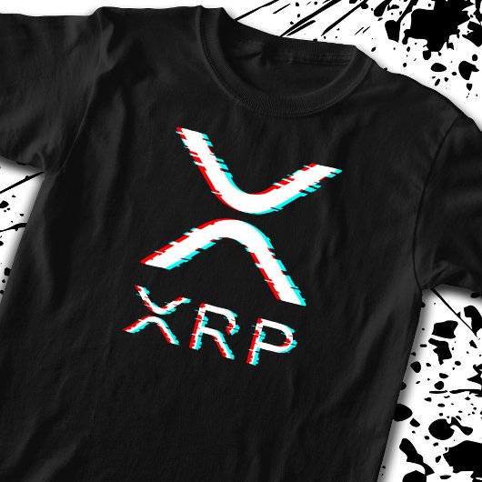 T-shirt Mème Crypto Devise XRP Glitch CryptoCurrency