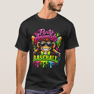 T-shirt Mème d'animaux de fête baseball singe drôle
