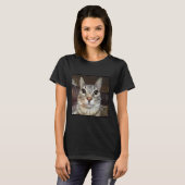 T-shirt Mème de chat à mât à mâcher (Devant entier)
