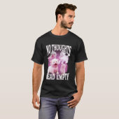 T-shirt mème de chat bootleg drôle idiot aucune pensée têt (Devant entier)