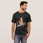 T-shirt Mème de chat Chat fumant une cigarette (Devant entier)