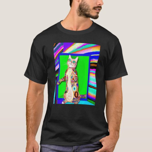 T-shirt Mème de chat chaton de couleur vive (Devant)