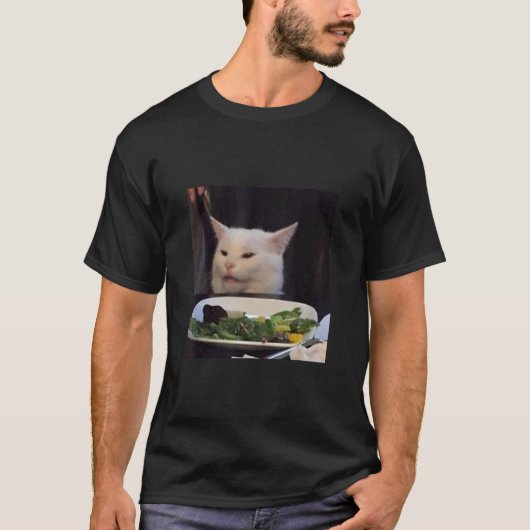 T-shirt Mème de chat de table à manger drôle d'internet cr (Devant)
