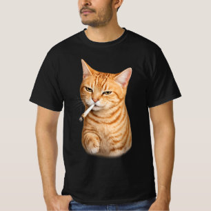 T-shirt Mème de chat drôle et cool qui fume une cigarette