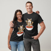 T-shirt Mème de chat drôle mangeant des spaghetti (Unisexe)