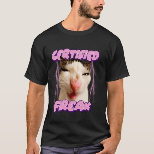 T-shirt mème de chat drôle - Mème de chat drôle certifié d (Devant)