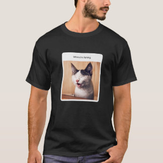 T-shirt Mème de chat drôle quand je pêche