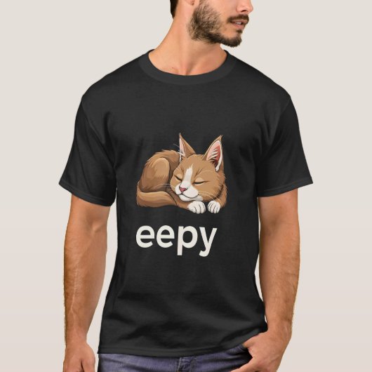 T-shirt Meme de chat endormi drôle et mignon (Devant)