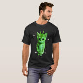 T-shirt Mème de chat extraterrestre Kitty d'espace vert Ca (Devant entier)