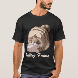 T-shirt Mème de chat gras roulant Kitty moqueur drôle humo