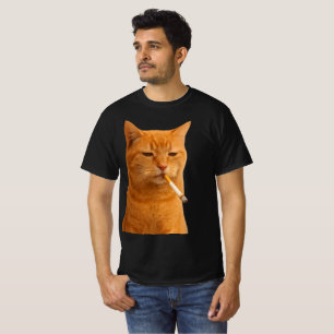 T-shirt Mème de chat qui fume Chat drôle vintage avec ci