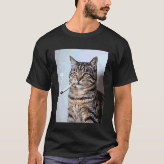 T-shirt Mème de chat qui fume drôle Blague sarcastique de