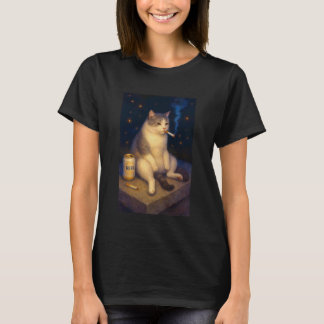 T-shirt Mème de chat qui fume drôle humour sarcastique