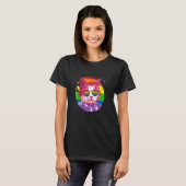 T-shirt Mème de chat Rainbow Lunettes de soleil Lgbt Fiert (Devant entier)