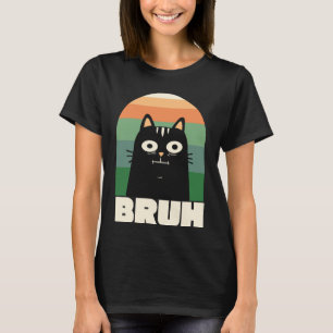 T-shirt Mème de chat rétro Bruh, humour sarcastique pour a