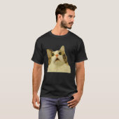 T-shirt Mème de chat visage de chat de choc Mème de chat d (Devant entier)