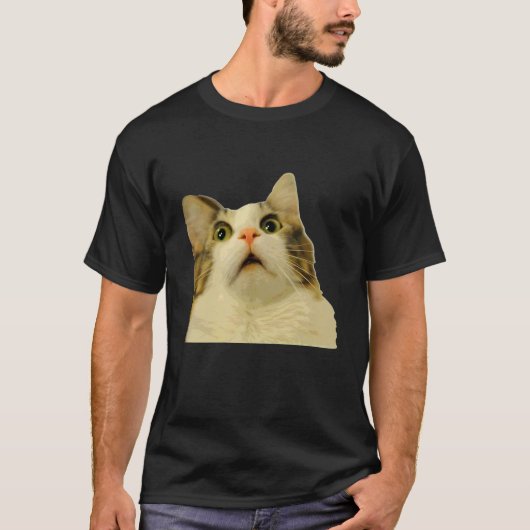 T-shirt Mème de chat visage de choc de chat drôle cadeau i (Devant)