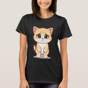 T-shirt Mème de chaton triste debout chat drôle amateur de