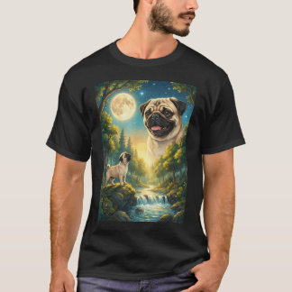 T-shirt Mème de chien qui hurle à la lune