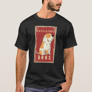 T-shirt mème de chien suspect face drôle