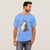 T-shirt mème de dogue husky gras (Devant entier)