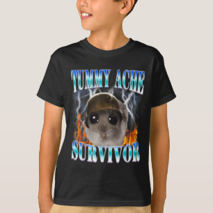 T-shirt Mème de hamster survivant à une douleur au ventre