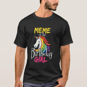 T-shirt Mème de la fille d'anniversaire Visage de licorne
