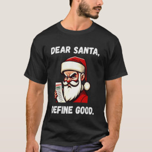 T-shirt Mème de Noël drôle Lettre de Père Noël rétro sarca