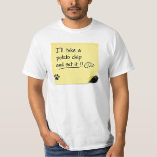 T-shirt Mème de note adhésive de chien de chips de pomme d