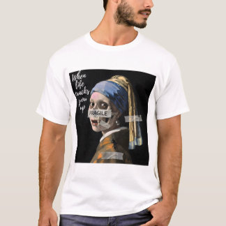 T-shirt Mème de parodie fragile - Skelet à oreille de perl