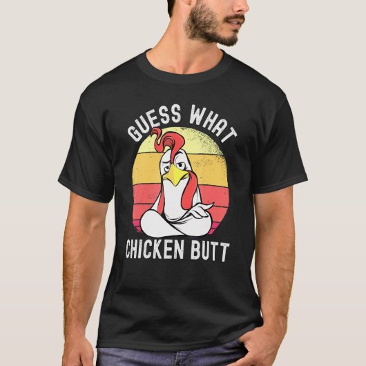 T-shirt Mème De Poulet Devine Ce Bouton De Poulet 1 (Devant)