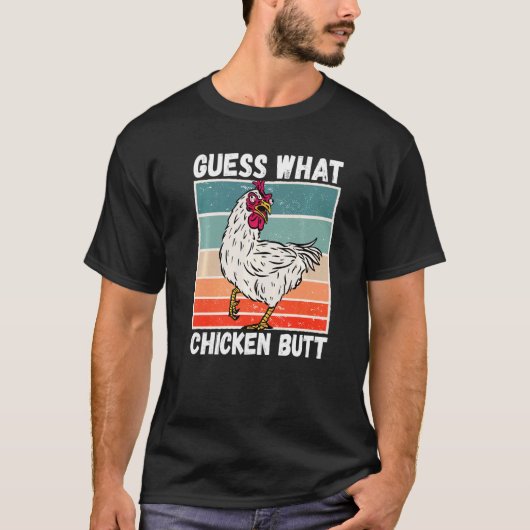 T-shirt Mème de poulet devine quoi cul de poulet   1 (Devant)