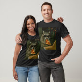 T-shirt Mème de Raton Laveur Mangeant une Pizza (Unisexe)