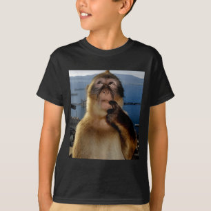 T-shirt Mème de singe curieux qui pense drôle Gi Brainrot