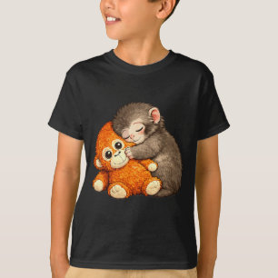 T-shirt Mème de singe qui frappe en câlinant une peluche