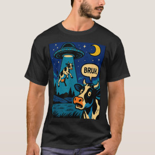 T-shirt Mème de vache drôle Ufo Alien Zoo Garçons Filles E