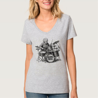 T-shirt Mémé déchire | Mémé batteuse drôle Vintage Rock