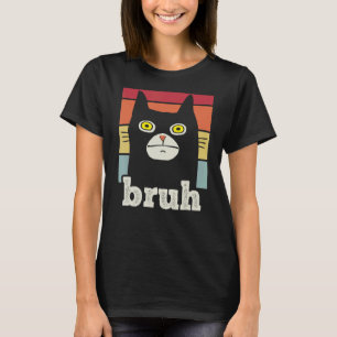 T-shirt Mème disant Bruh avec chat Salutations Ados garçon