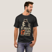T-shirt Mème Drôle Chat Réfléchit Trop (Devant entier)