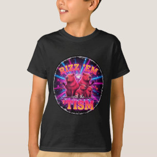 T-shirt Mème drôle d'autisme Rizz Em avec le capybara Tism