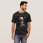 T-shirt Mème drôle de chat astronaute de l'espace (Devant entier)