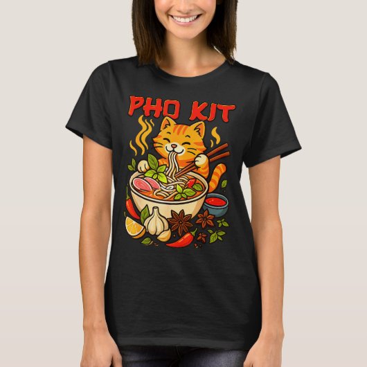 T-shirt Mème drôle de chat Pho Kit Mariners  (Devant)