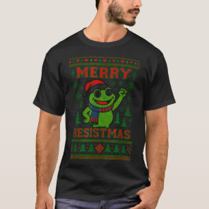 T-shirt Mème drôle de grenouille de Noël Resistmas Humour