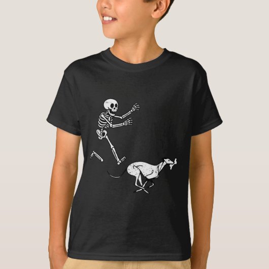 T-shirt Mème drôle Greyhound squelette courant Halloween (Devant)