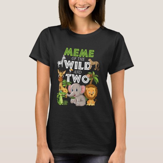 T-shirt Mème Du Wild Two Zoo Anniversaire Safari Jungle An (Devant)