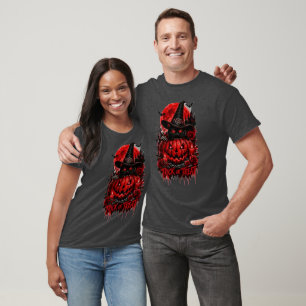 T-shirt Même énergie effrayante Raven Pumpkin gothique Hal