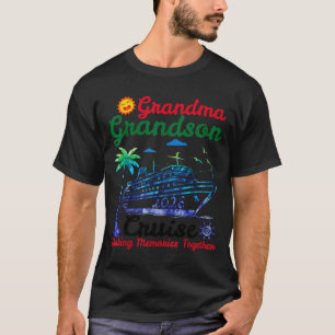 T-shirt Mémé et petit-fils 2026 croisière créant des souve