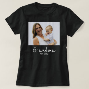 T-shirt Mémé établie Photo écriture blanche