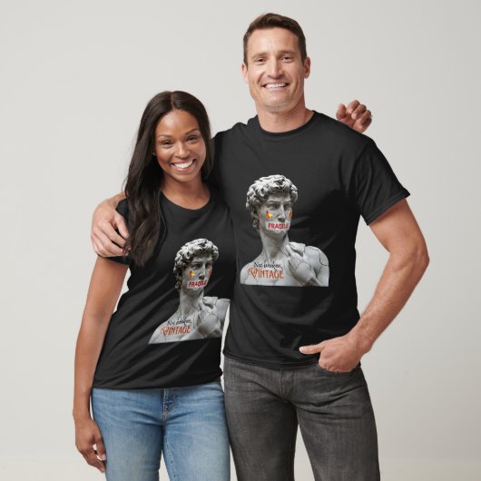 T-shirt Mème Fragile Art - Cracked David Statue Parodie (Unisexe)