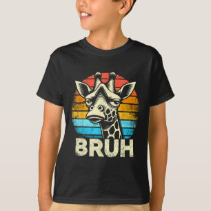 T-shirt Mème Graphique Drôle Giraffe Bruh Pour Garçons Fil